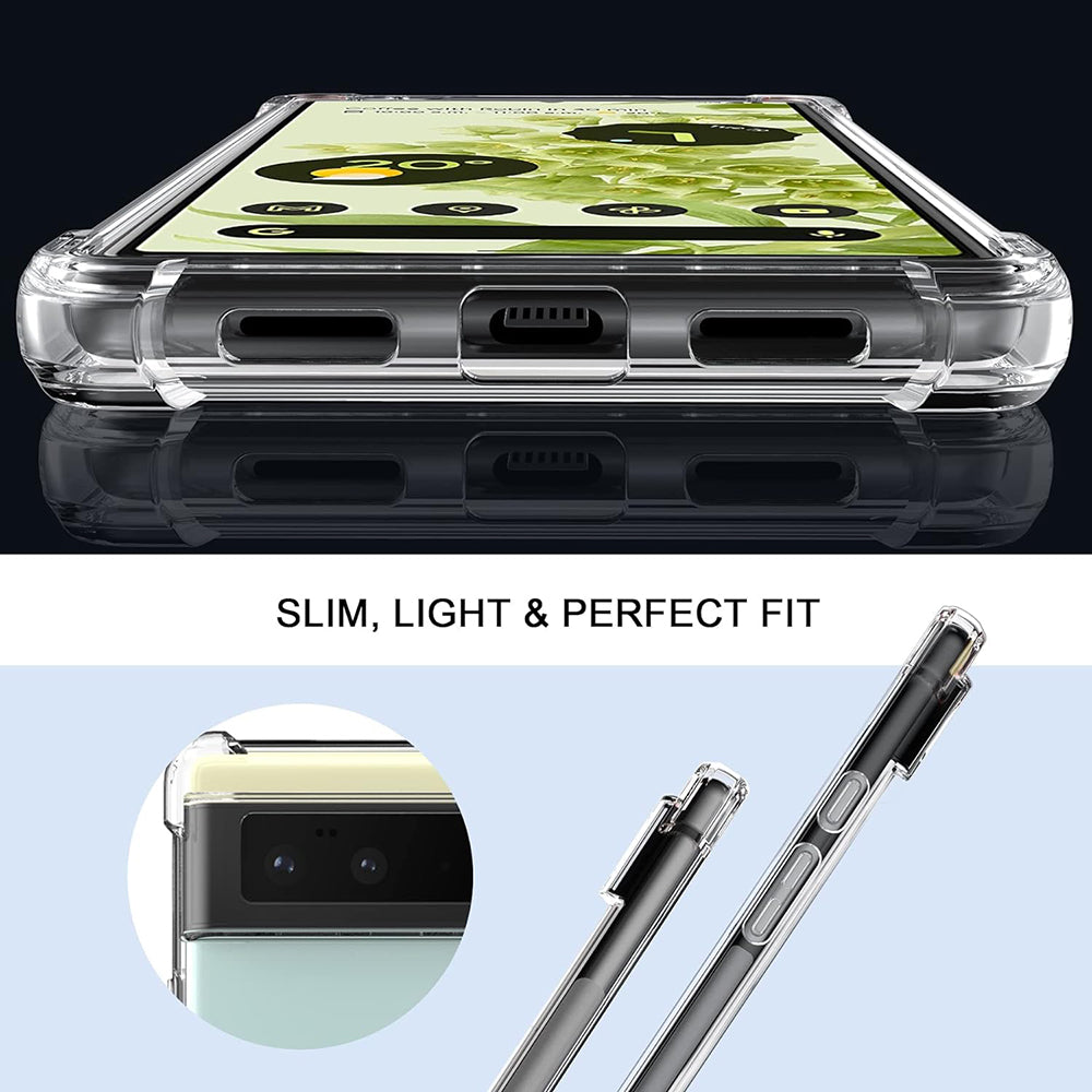 Techsuit - Shockproof Clear Silicone - Google Pixel 6 Pro - Clear