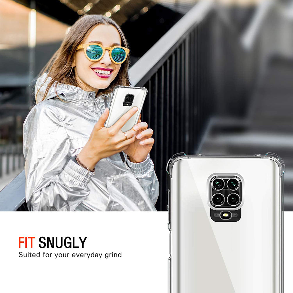 Techsuit - Shockproof Clear Silicone - Xiaomi Redmi Note 9S / Note 9 Pro / Note 9 Pro Max - Clear