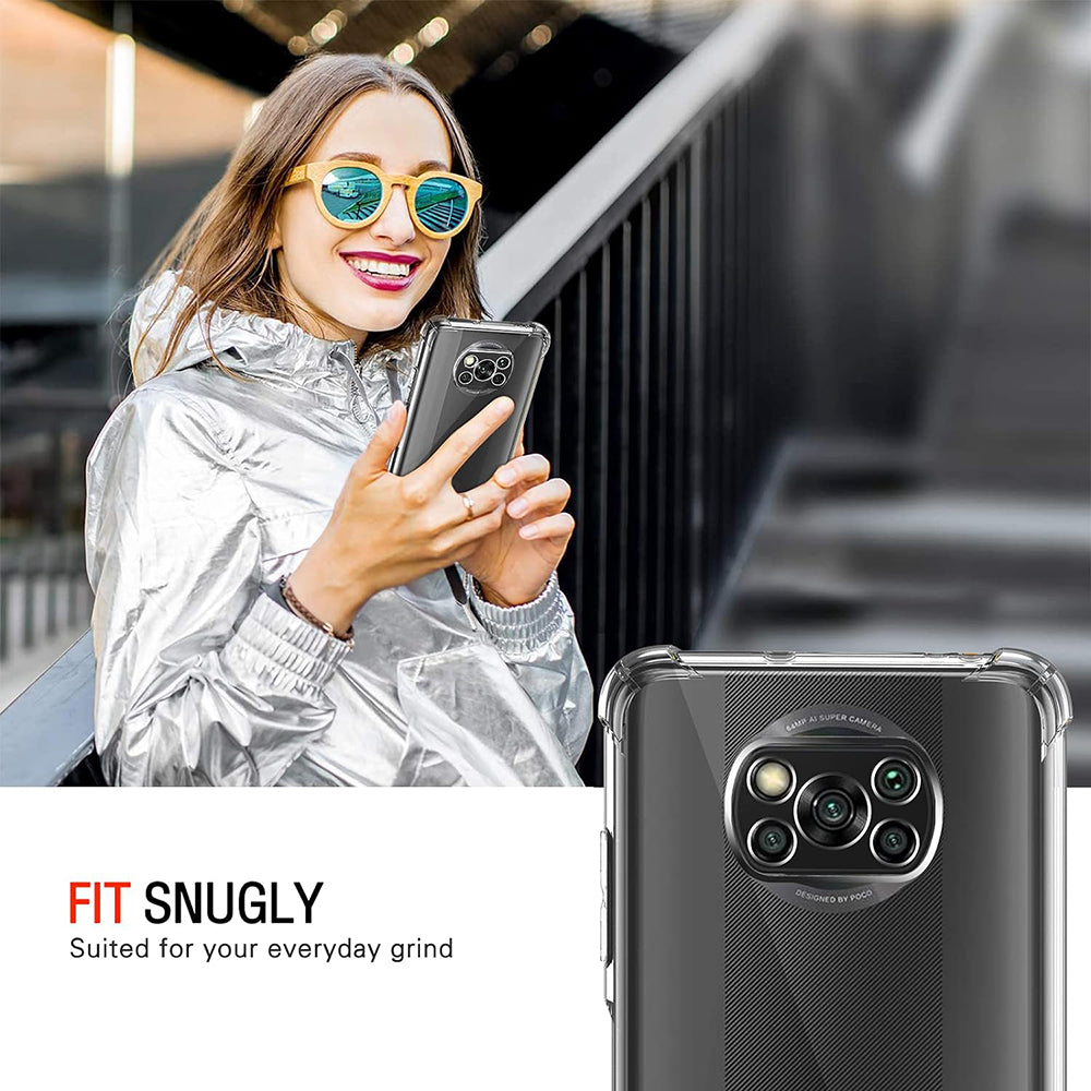 Techsuit - Shockproof Clear Silicone - Xiaomi Poco X3 / Poco X3 NFC / Poco X3 Pro - Clear
