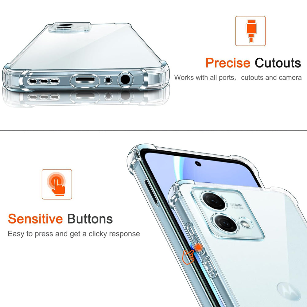 Techsuit - Shockproof Clear Silicone - Motorola Moto G84 - Clear