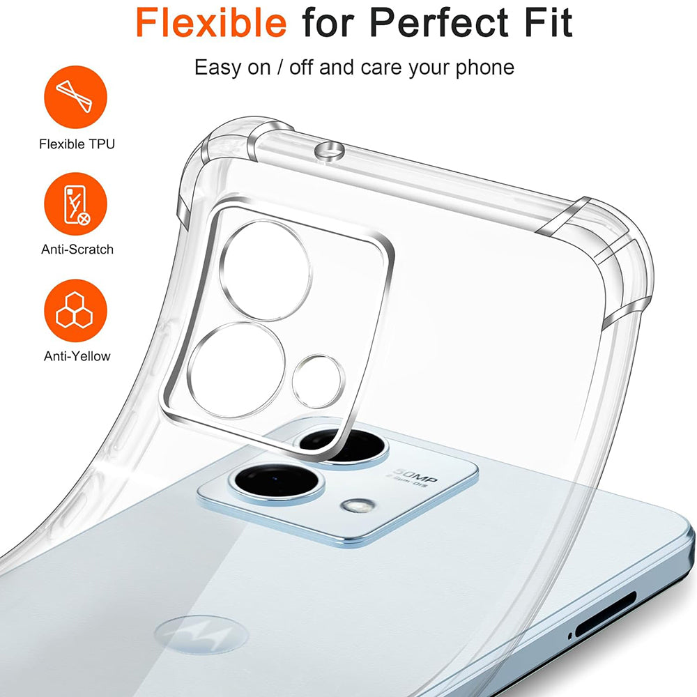 Techsuit - Shockproof Clear Silicone - Motorola Moto G84 - Clear