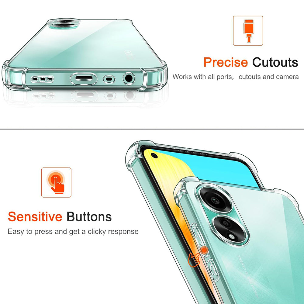 TechSuit Husa de protectie Techsuit Shockproof Clear Silicone compatibil cu Oppo A58 4G, Transparent – imagine 3