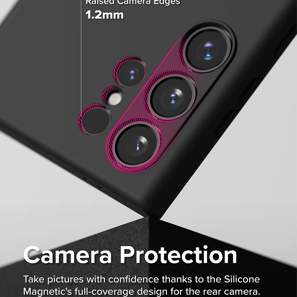 Ringke Husa de protectie Ringke Silicone Magnetic MagSafe compatibil cu Samsung Galaxy S24 Ultra, Negru – imagine 6