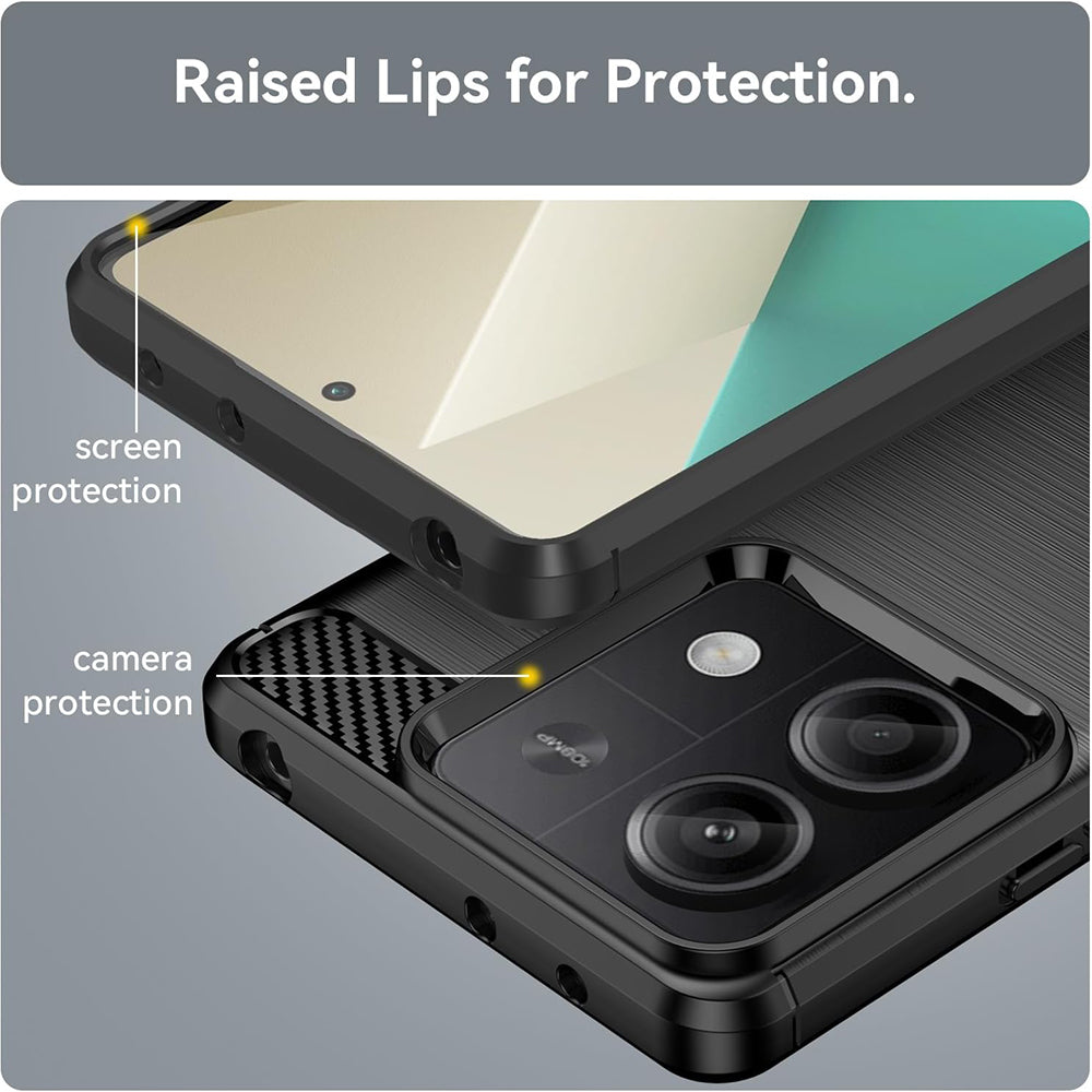 Techsuit - Carbon Silicone - Xiaomi Redmi Note 13 4G - Black