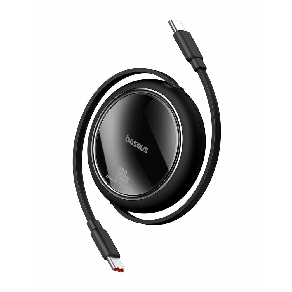 Baseus - Data Cable Free2Draw Mini (P10364500111-00) - Type-C to Type-C, 100W, 1m, Retractable - Black