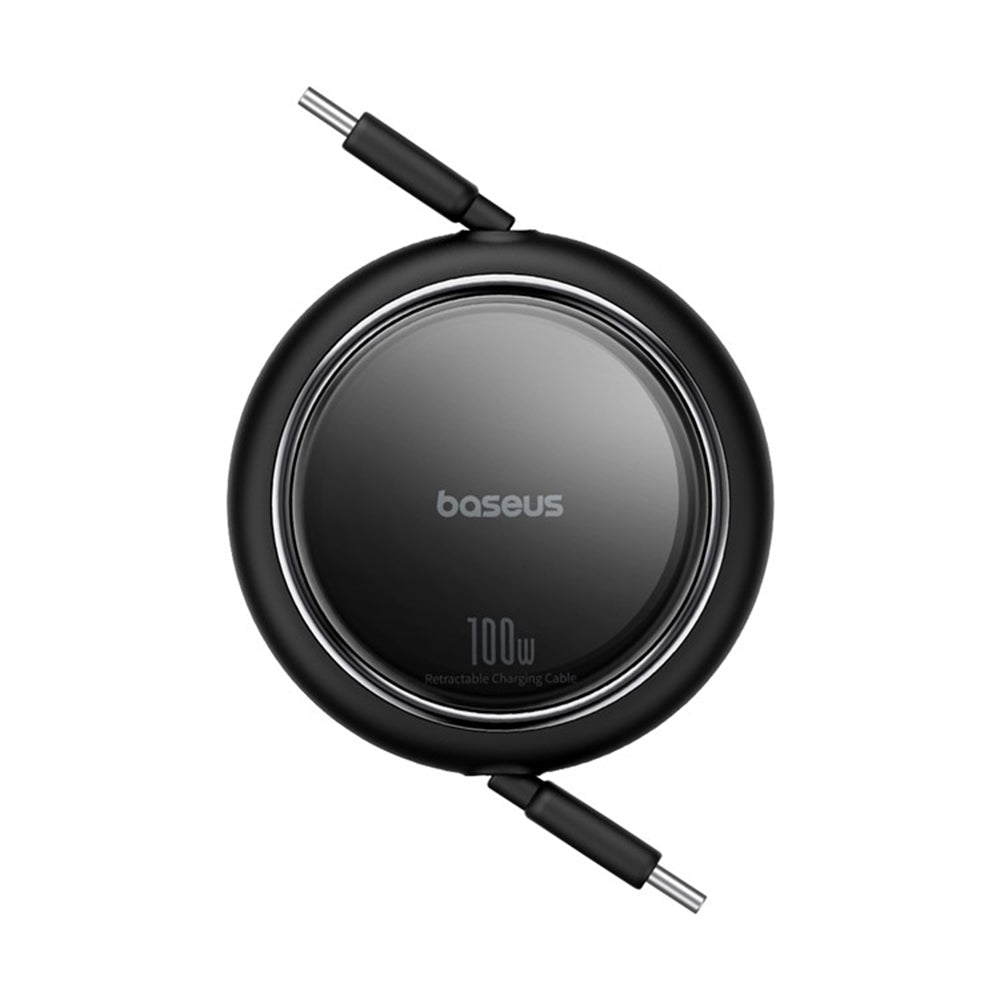 Baseus - Data Cable Free2Draw Mini (P10364500111-00) - Type-C to Type-C, 100W, 1m, Retractable - Black