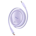 Baseus - Data Cable Free2Draw Mini (P10364500511-00) - Type-C to Type-C, 100W, 1m, Retractable - Nebula Purple