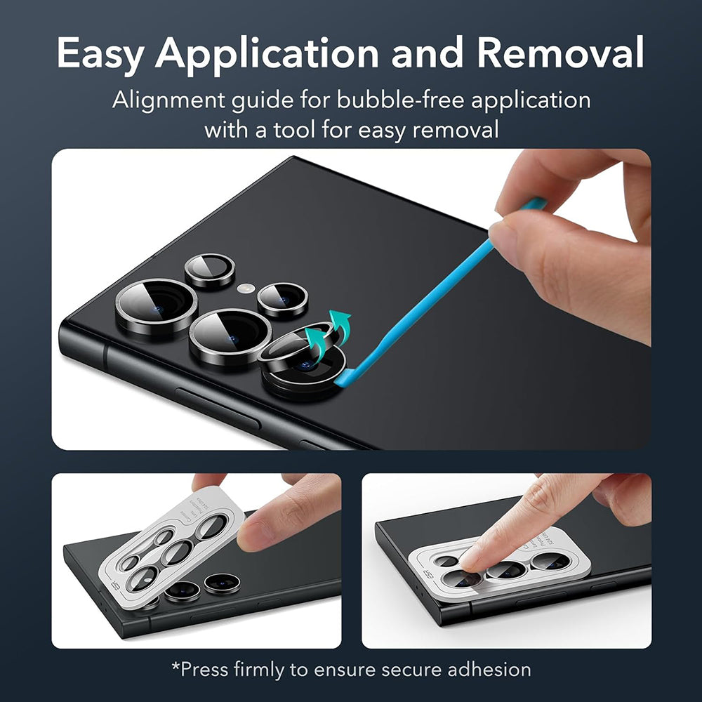 ESR - Lens Protector Tempered Glass (2 pack) - Samsung Galaxy S24 Ultra - Black