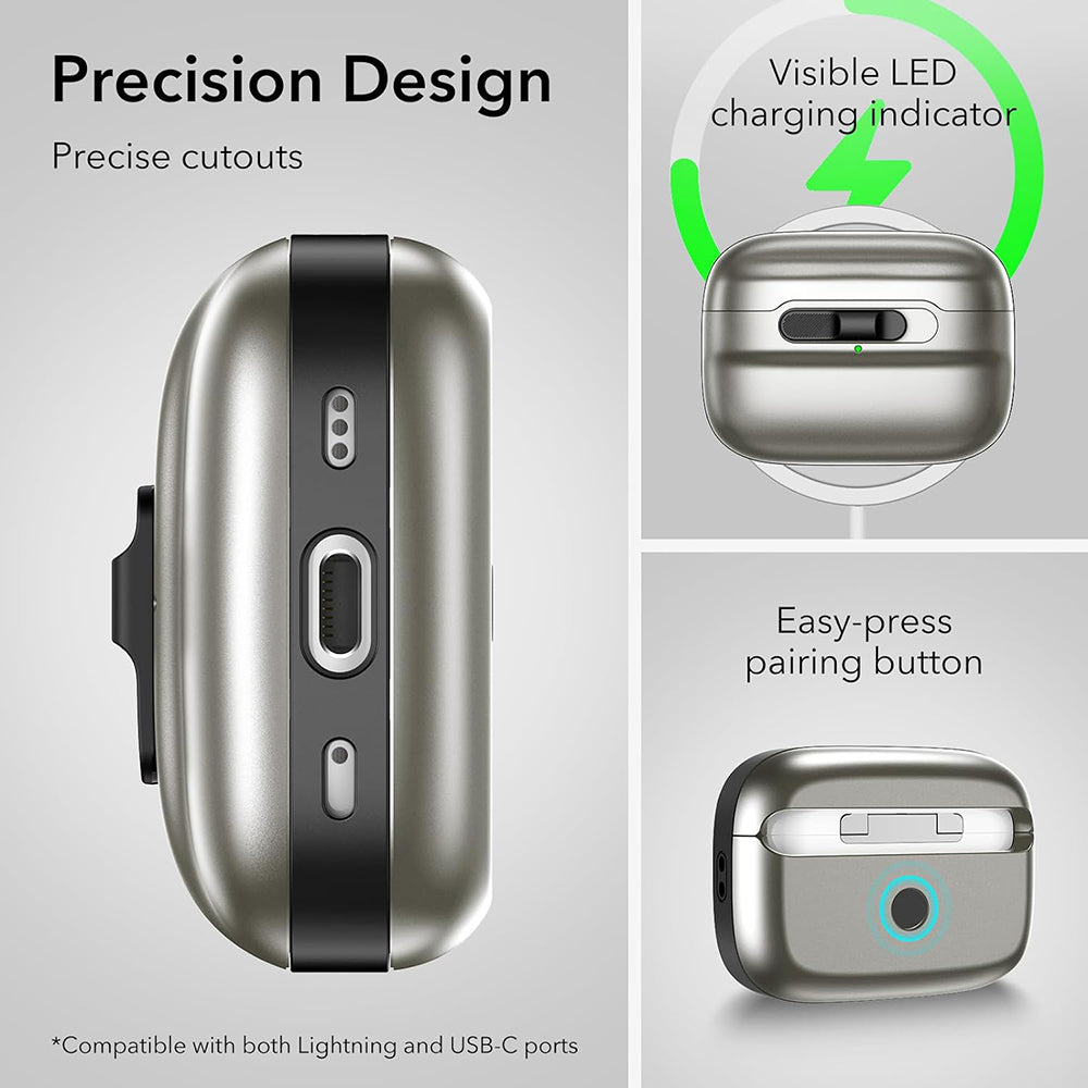 ESR - Pulse Magnetic HaloLock - Apple AirPods Pro 1 / 2 - Titanium