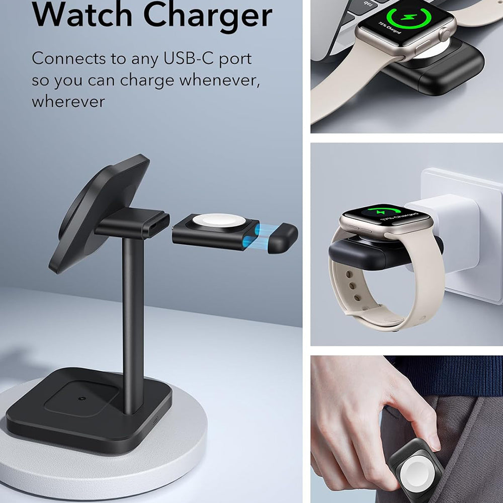 ESR - Charging Station 3in1 HaloLock - for iPhone MagSafe, AirPods Pro and Apple Watch, with Detachable Watch Charger - 