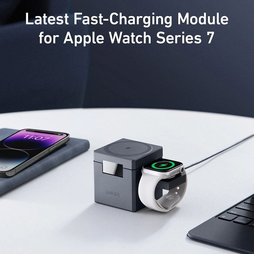 Anker - Charging Station Cube MagSafe (Y1811G11) - for Phone, Apple Watch, AirPods, 15W - Black