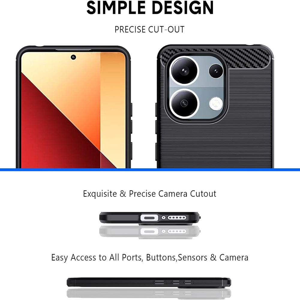 Techsuit - Carbon Silicone - Xiaomi Redmi Note 13 Pro 4G / Poco M6 Pro 4G - Black