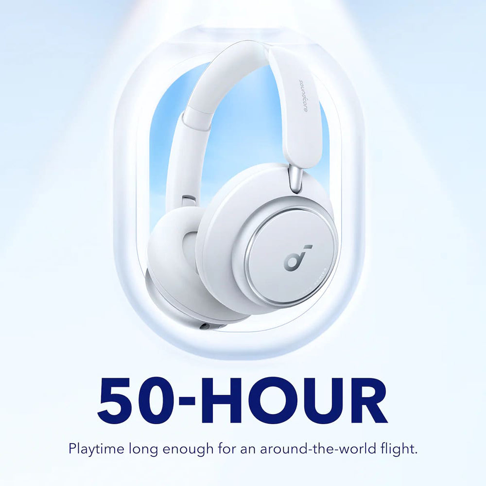 Anker - Wireless Headphones Space Q45 (A3040G21) - Bluetooth 5.3, Noise Cancelling, USB-C - White