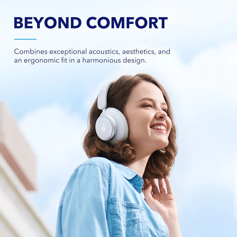 Anker - Wireless Headphones Space Q45 (A3040G21) - Bluetooth 5.3, Noise Cancelling, USB-C - White