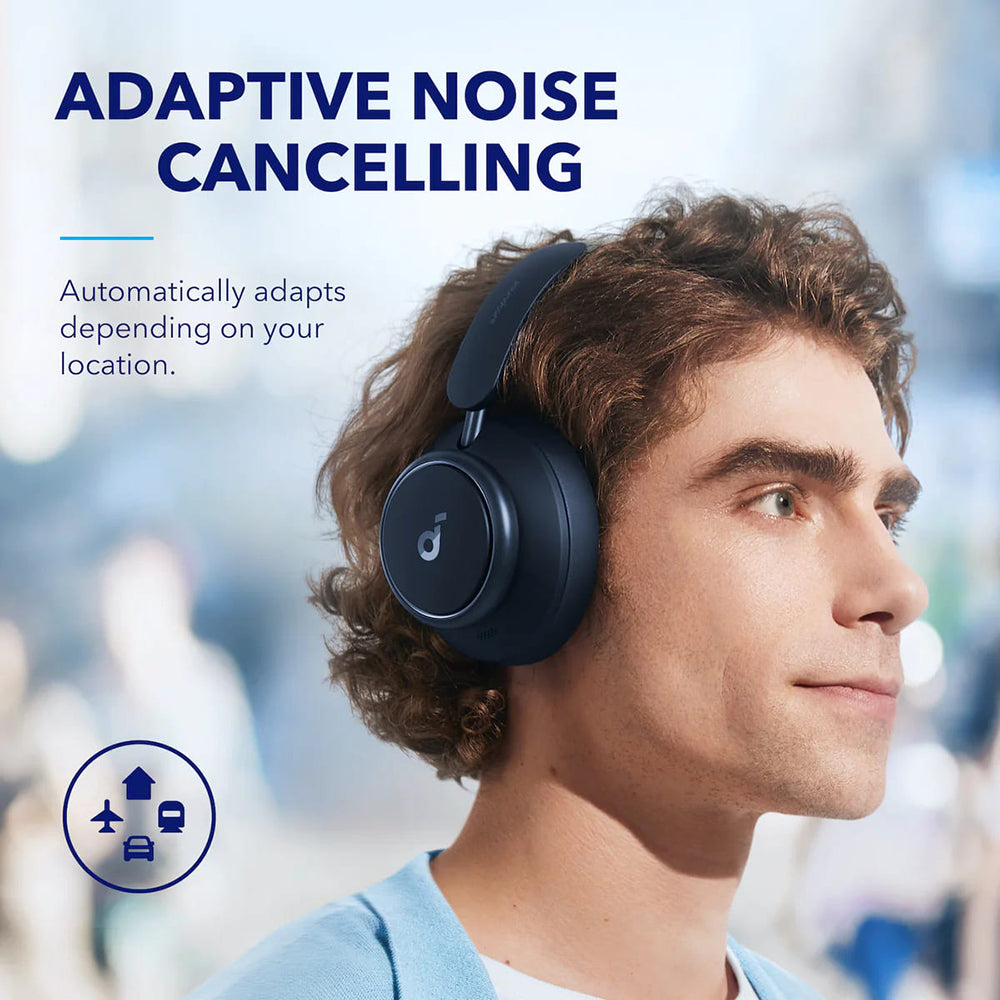 Anker - Wireless Headphones Space Q45 (A3040G31) - Bluetooth 5.3, Noise Cancelling, USB-C - Blue