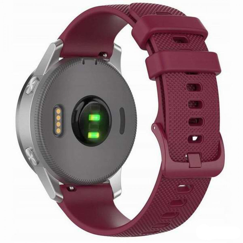 Techsuit - Watchband 20mm (W006) -Samsung Galaxy Watch 4/5/Active 2, Huawei Watch GT 3 (42mm)/GT 3 Pro (43mm) - Burgundy