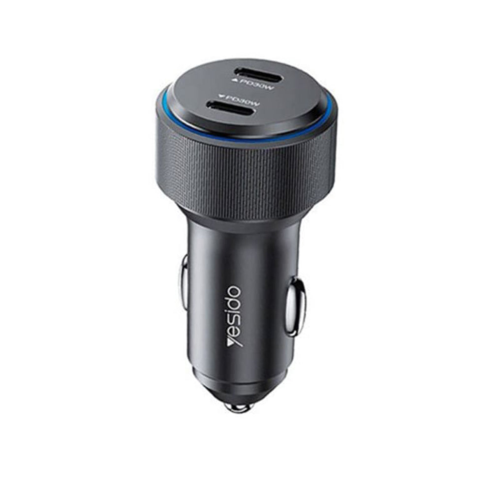 Yesido - Car Charger (Y48) - 2x Type-C, Fast Charging, 60W - Black