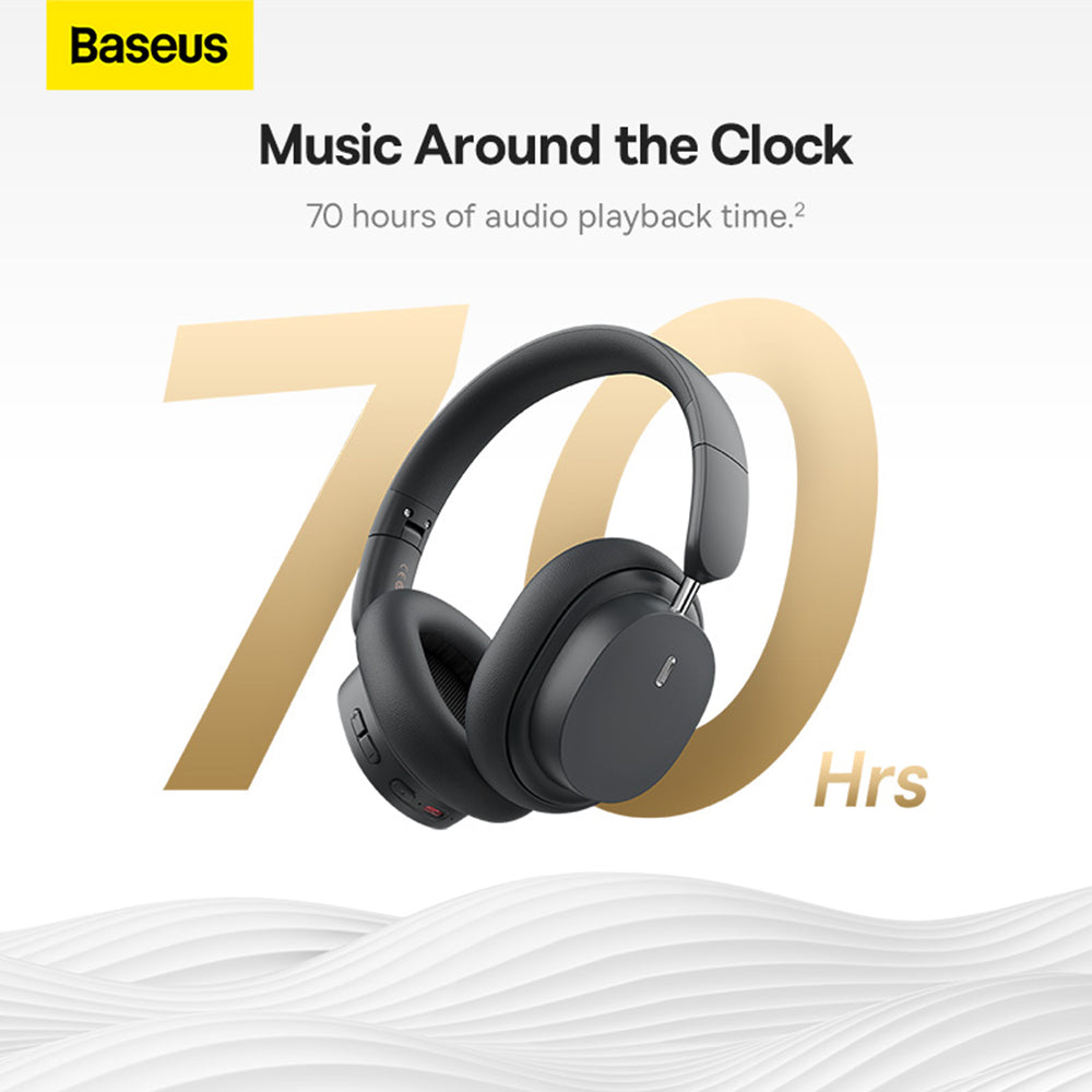 Baseus - Wireless Headphones Bowie D05 (NGTD020213) - Bluetooth 5.3, ENC Noise Cancelling for HD Calls - Grey