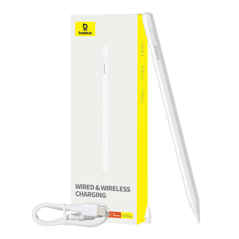 Baseus - Stylus Pen Smooth Writing Series (P80015804213-00) - Active, Wireless and Cabled Charging, for iPad - White