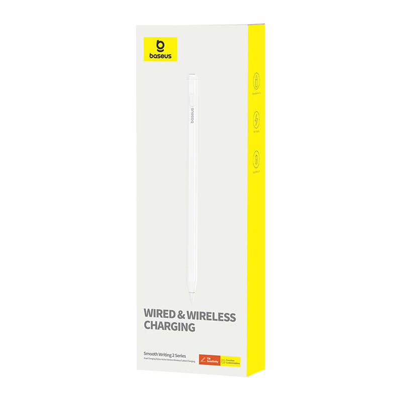 Baseus - Stylus Pen Smooth Writing Series (P80015804213-00) - Active, Wireless and Cabled Charging, for iPad - White