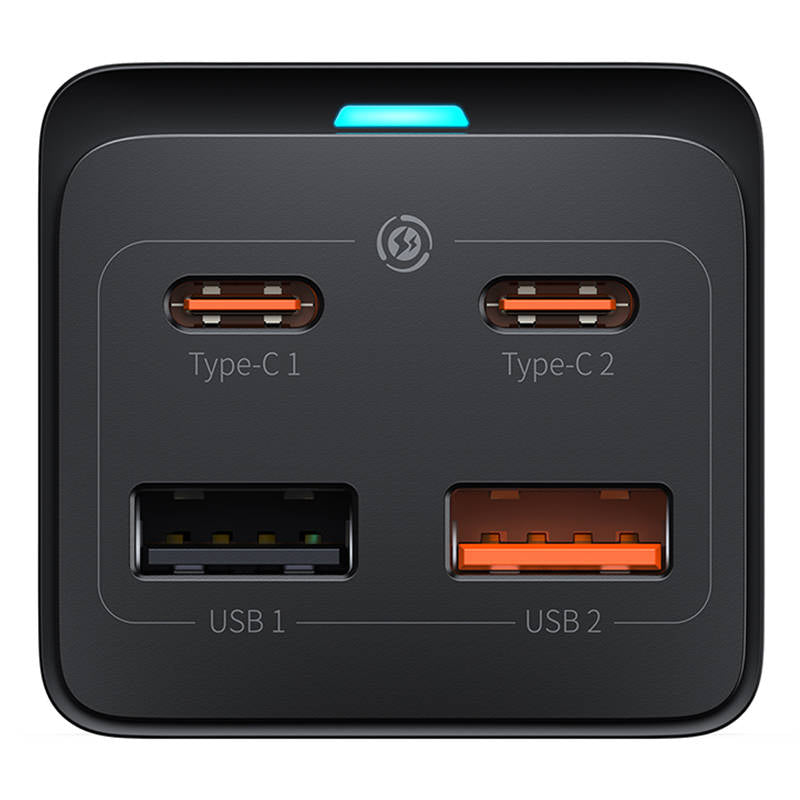 Baseus - Extension Cord (PSZM000901) - Powerstrip GaN3 Pro 2xUSB + 2xUSB-C + AC, 65W - Black