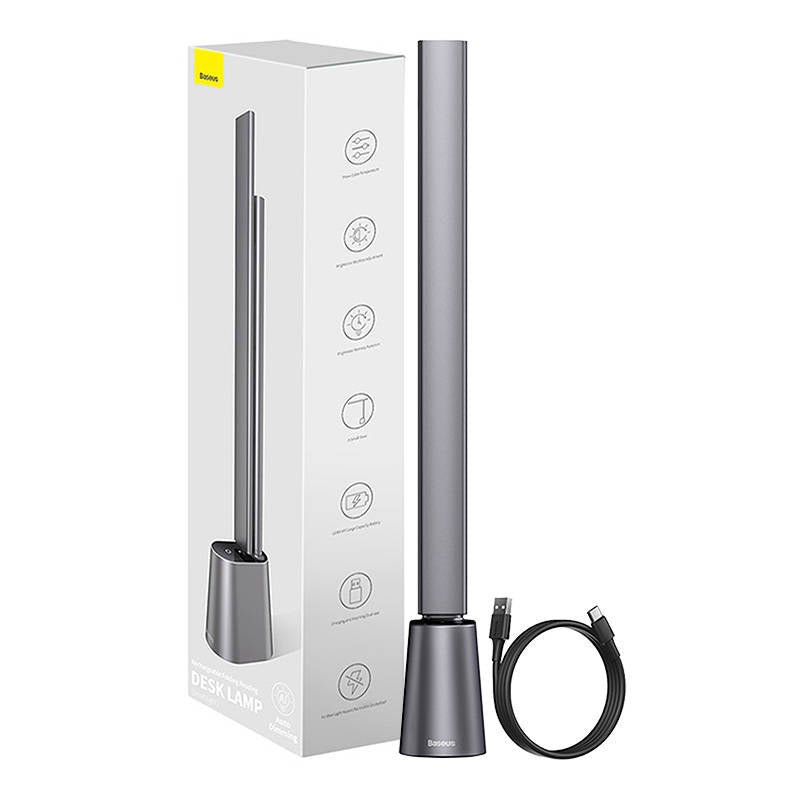 Baseus - Desk Lamp Smart Eye (DGZG-0G) - Rechargeable, 2200mAh, Type-C Cable - Grey