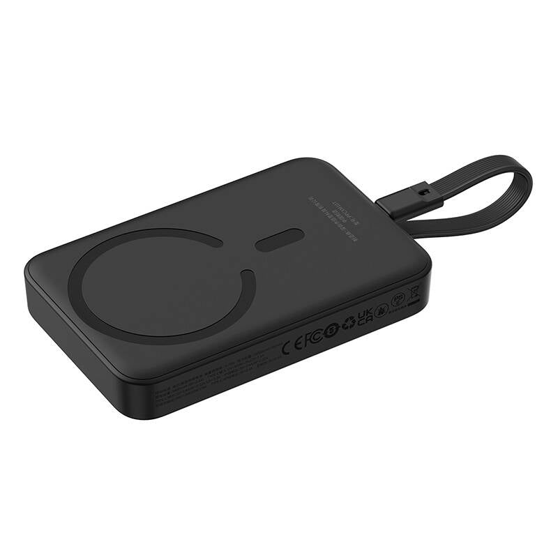 Baseus - Power Bank Magnetic Mini (P1002210B113-00) - MagSafe, 2x USB-C, Lightning, 30W, Fast Charge, 10000mAh - Black