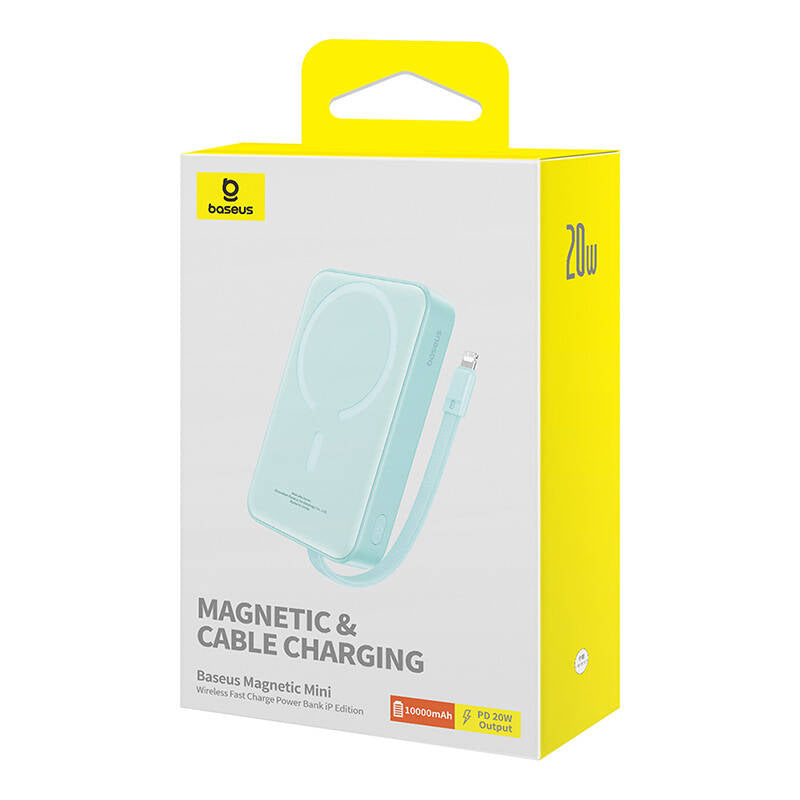 Baseus - Power Bank Magnetic Mini (P10022109333-00) - MagSafe, USB-C, 10000mAh, 20W - Mint