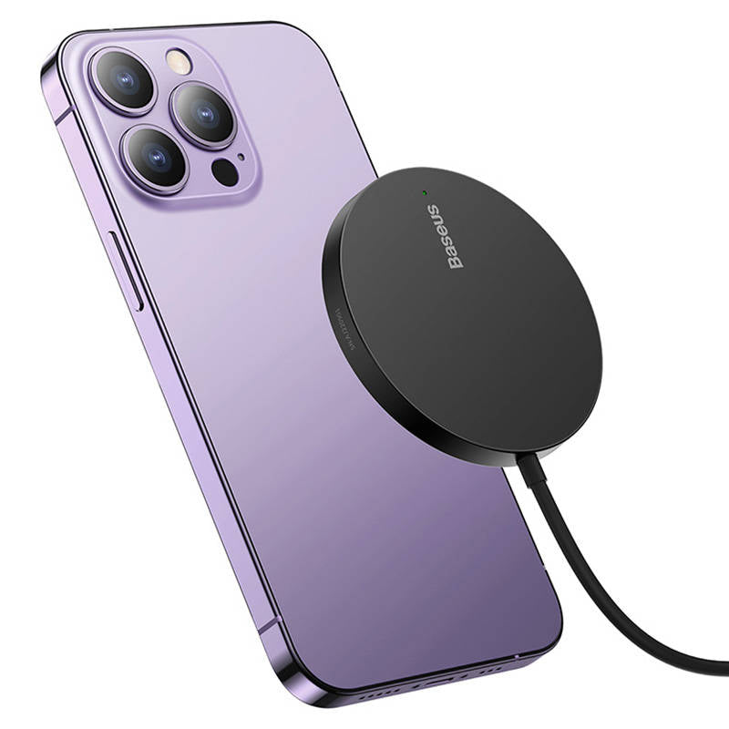 Baseus - Magnetic Wireless Charger Mini 3 (CCJJ040001) - Type-C, 15W, 2A, 115-205 kHz - Black