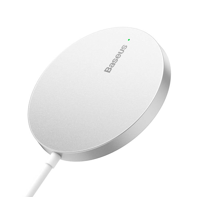 Baseus - Magnetic Wireless Charger Mini 3 (CCJJ040012) - Type-C, 15W, 2A, 115-205 kHz - Silver