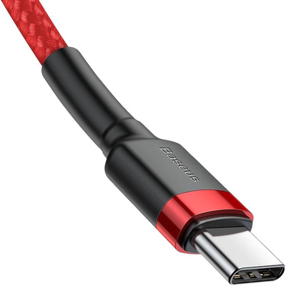 Baseus - Data Cable Cafule (CATKLF-G09) - Type-C to Type-C, Fast Charging, 60W, 3A, 1m - Red / Black