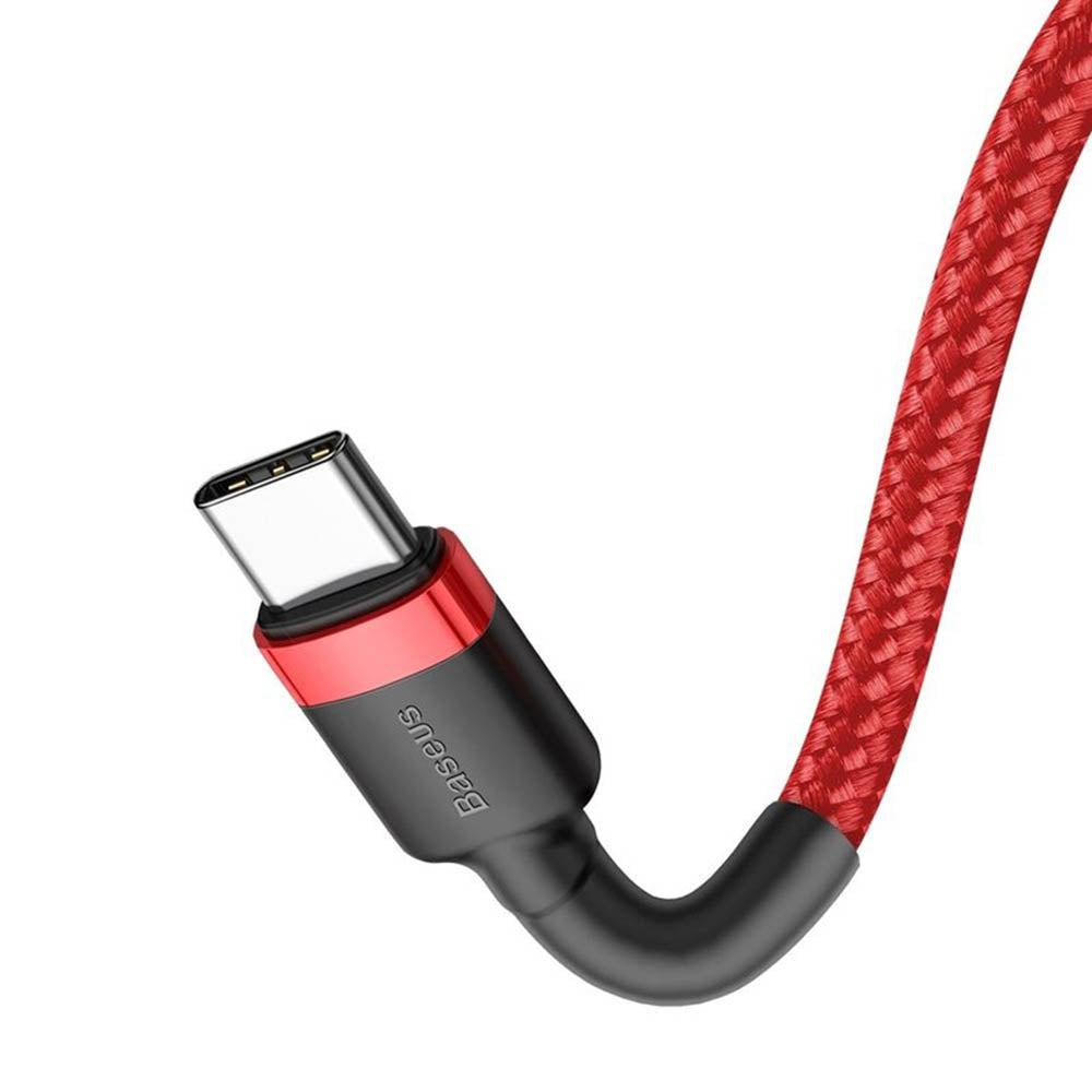 Baseus - Data Cable Cafule (CATKLF-G09) - Type-C to Type-C, Fast Charging, 60W, 3A, 1m - Red / Black