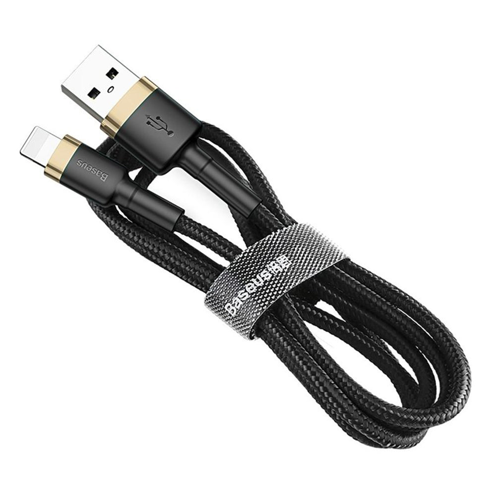 Baseus - Data Cable Cafule (CALKLF-RV1) - USB to Lightning, 2A, 3m - Black / Gold