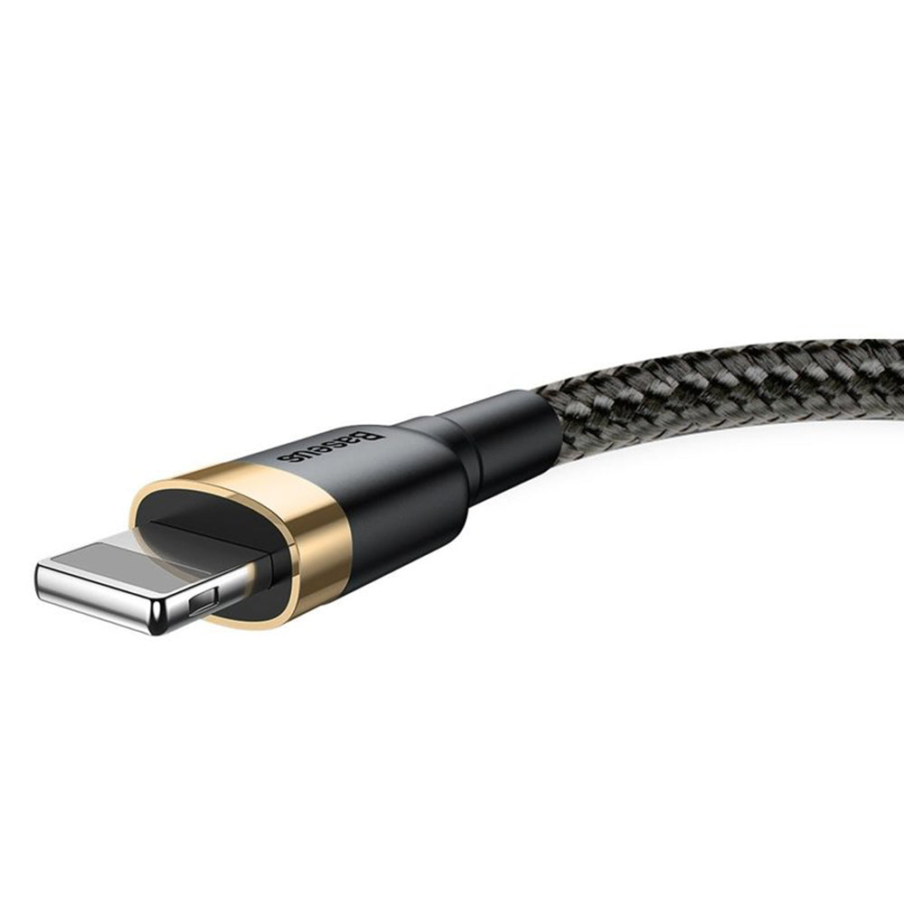 Baseus - Data Cable Cafule (CALKLF-RV1) - USB to Lightning, 2A, 3m - Black / Gold