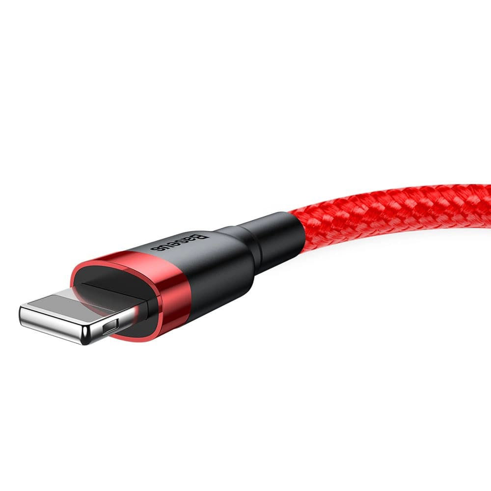 Baseus - Data Cable Cafule (CALKLF-A09) - USB to Lightning, Fast Charging, Q.C.3.0, 2.4A, 0.5m - Red