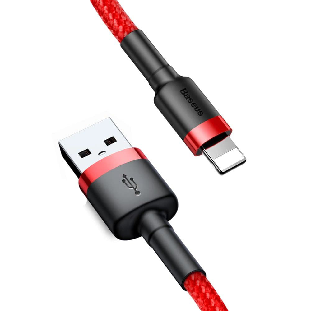 Baseus - Data Cable Cafule (CALKLF-A09) - USB to Lightning, Fast Charging, Q.C.3.0, 2.4A, 0.5m - Red