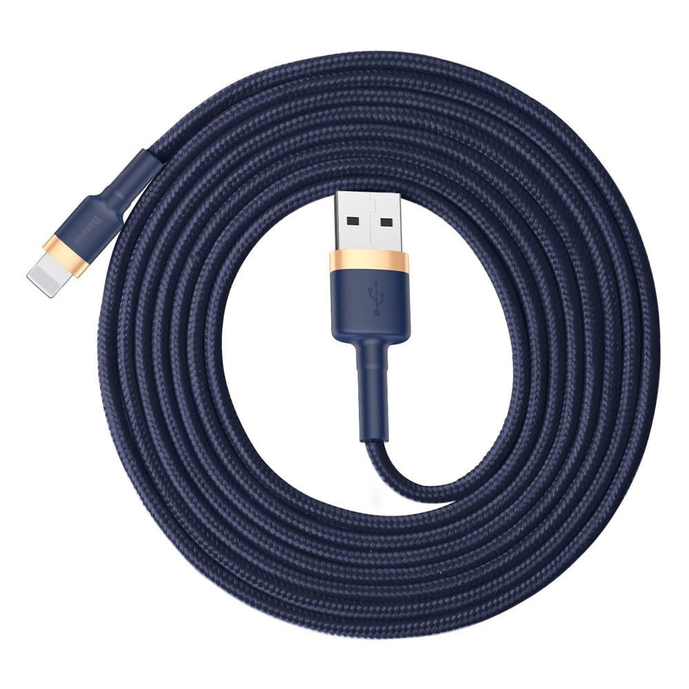 Baseus - Data Cable Cafule (CALKLF-CV3) - USB to Lightning, QC3.0, 1.5A, 2m - Blue / Gold
