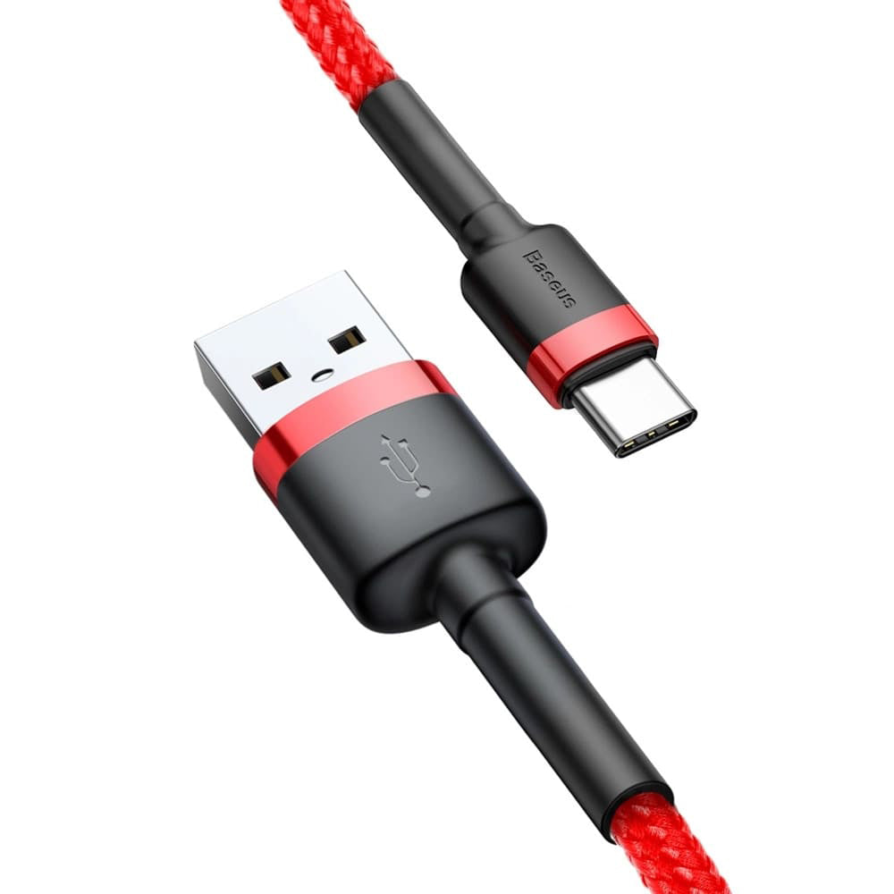 Baseus - Data Cable Cafule (CATKLF-B09) - USB to Type-C, Fast Charge, QC3.0, 3A, 1m - Red