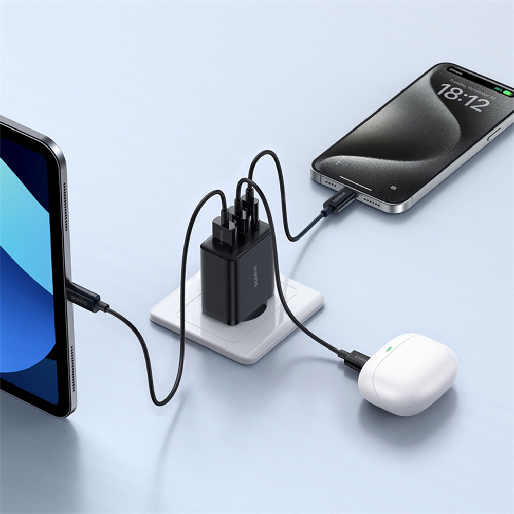 Baseus - Wall Charger (P10111402113-00) - GaN, 2x USB, Type-C, Fast Charging, 30W - Cluster Black