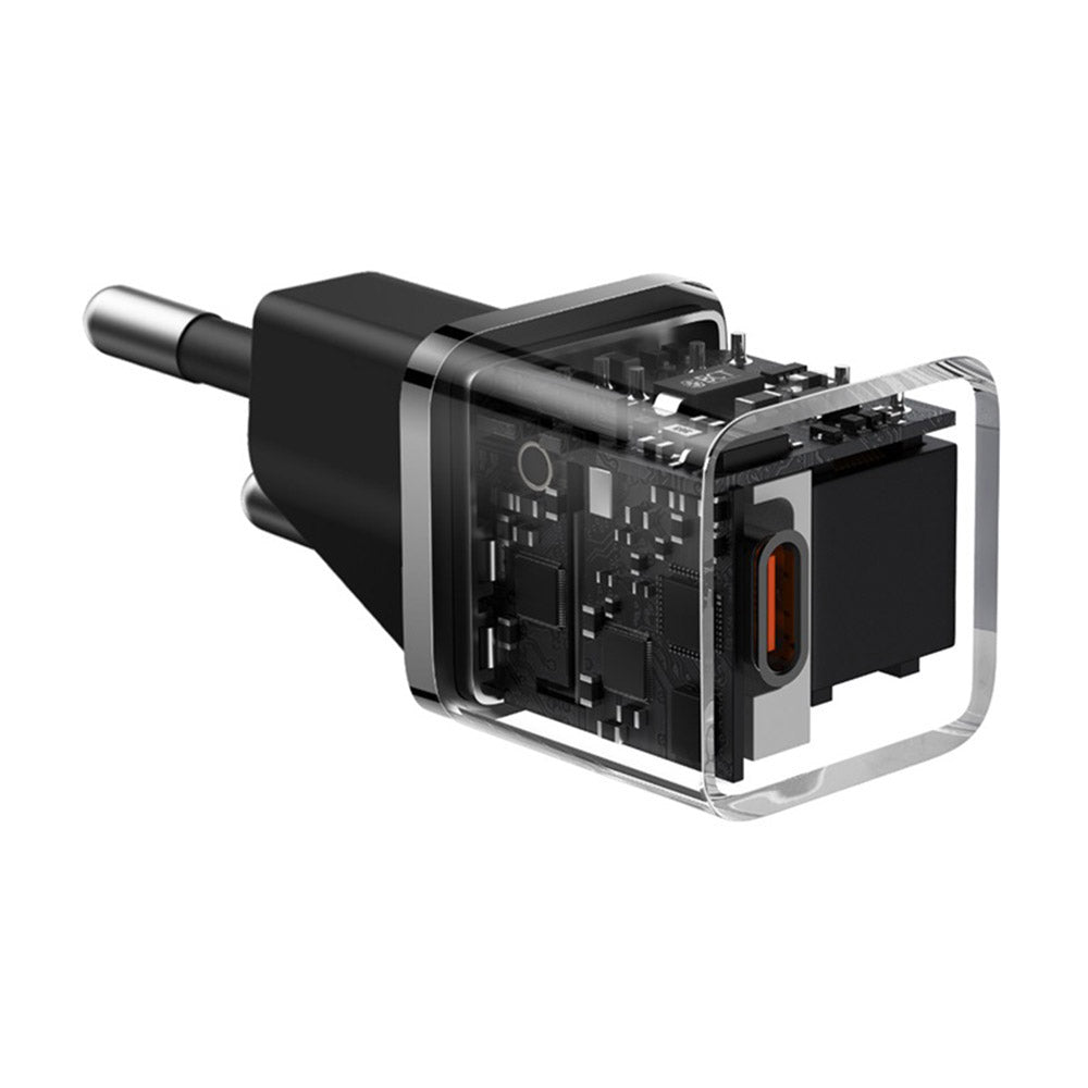 Baseus - Wall Charger (P10110900113-00) - Type-C Cable Included, GaN, Type-C, 20W, 1m - Cluster Black