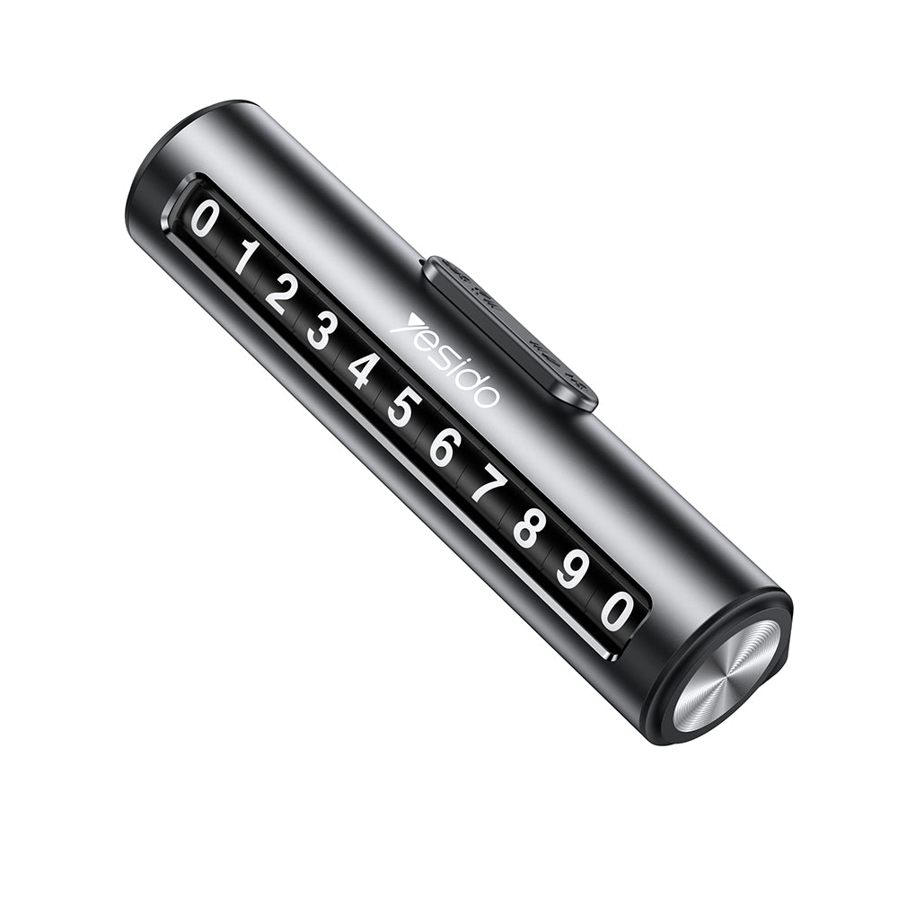 Yesido - Parking Number (C202) - for Dashboard, Small Size, Number Hiding, Weather-Resistant, Removable Adhesive - Black