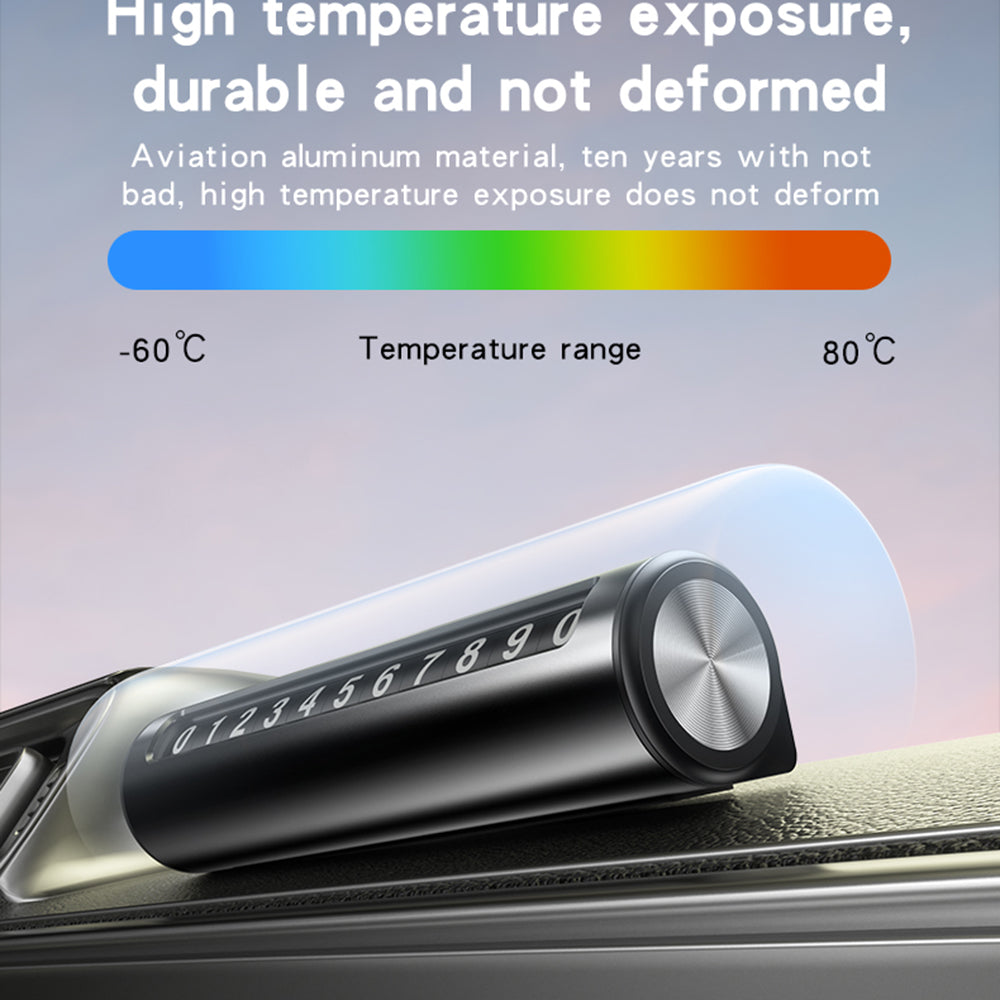 Yesido - Parking Number (C202) - for Dashboard, Small Size, Number Hiding, Weather-Resistant, Removable Adhesive - Black