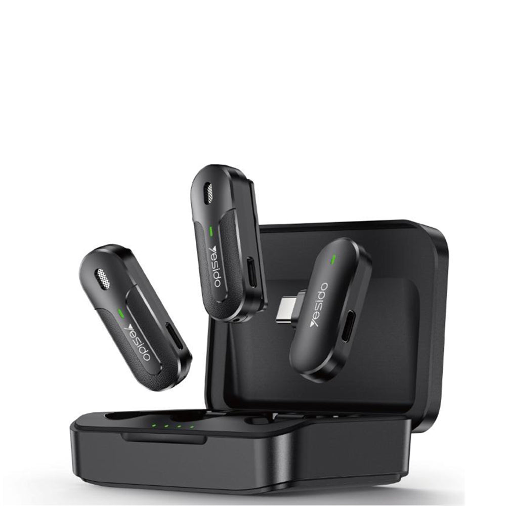 Yesido - Lavalier Microphone 2in1 (KR17) - Type-C, 70mAh, Wireless, 2.4GHz - Black