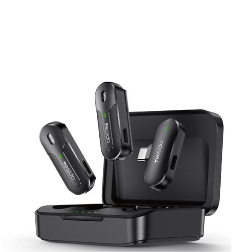 Yesido - Lavalier Microphone 2in1 (KR17) - Type-C, 70mAh, Wireless, 2.4GHz - Black