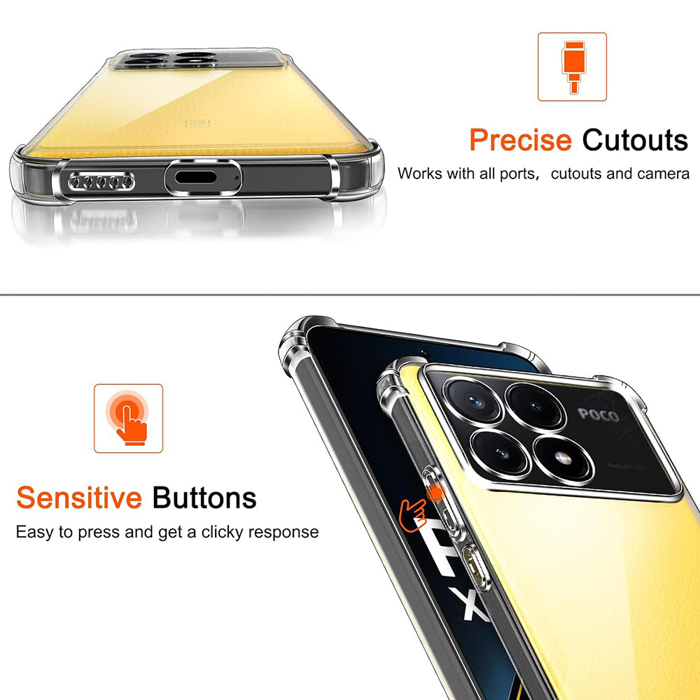 Techsuit - Shockproof Clear Silicone - Xiaomi Poco X6 Pro - Clear