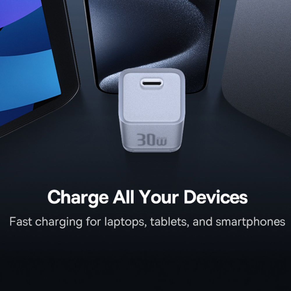 Baseus - Wall Charger Gallium Nitride (P10162504213-00) - GaN5S, Type-C, Fast Charge, 30W - White