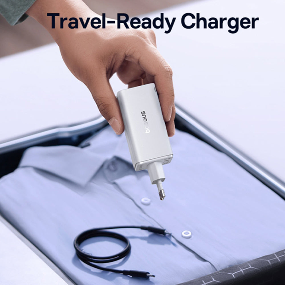 Baseus - Wall Charger GaN6 Pro (P10162705212-00) - Type-C Cable Included, 2x USB, 2x Type-C, 100W, 100W, 20V, 5A, 1m - W