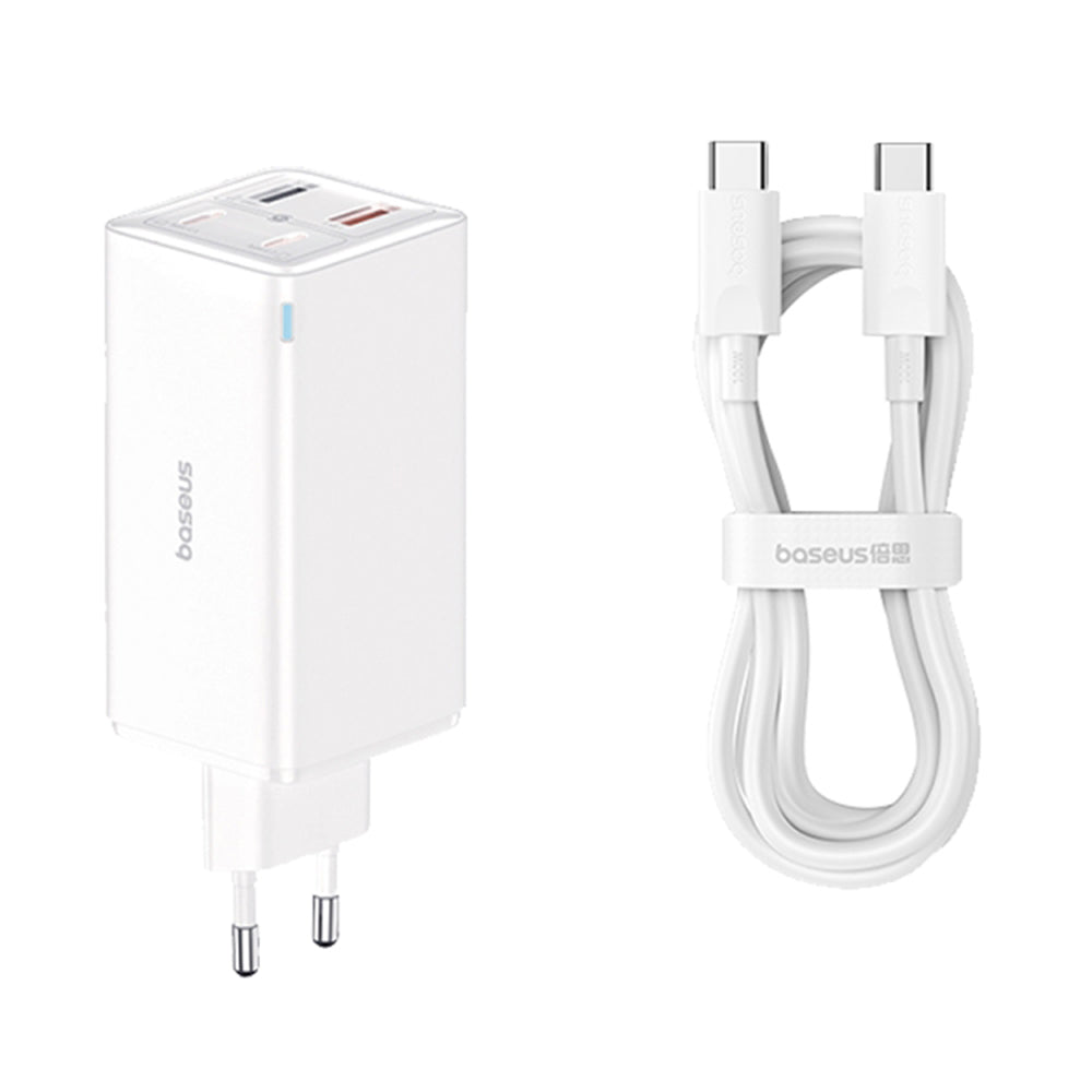 Baseus - Wall Charger GaN6 Pro (P10162705212-00) - Type-C Cable Included, 2x USB, 2x Type-C, 100W, 100W, 20V, 5A, 1m - W