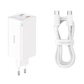 Baseus - Wall Charger GaN6 Pro (P10162705212-00) - Type-C Cable Included, 2x USB, 2x Type-C, 100W, 100W, 20V, 5A, 1m - W