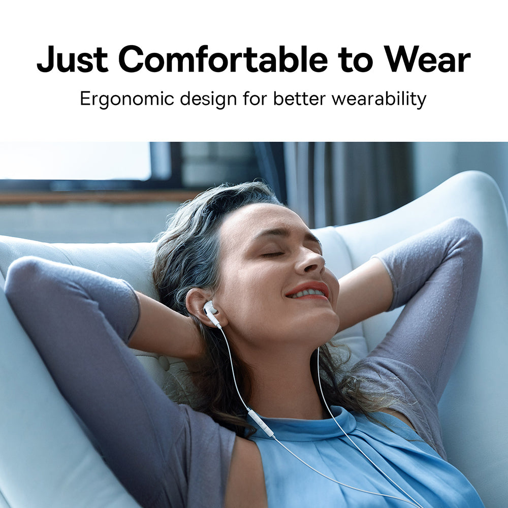 Baseus - Wired Earphones Encok C18 (NGCR030102) - Type-C, In-Ear - White